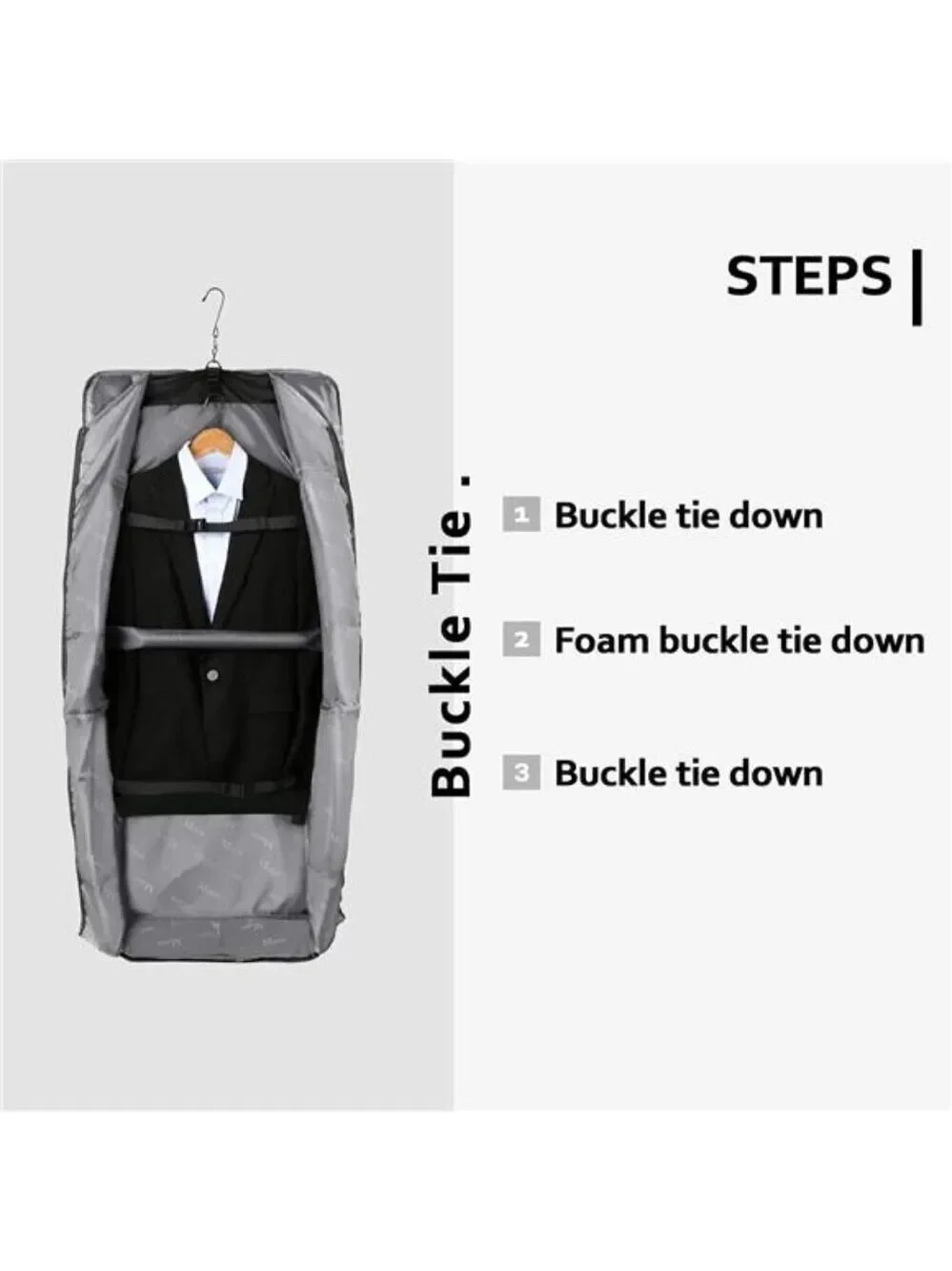 Travel Garment Bag Suit Carrier Hanging Foldable Wrinkle Free Luggage Bag Black